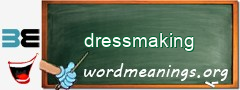 WordMeaning blackboard for dressmaking